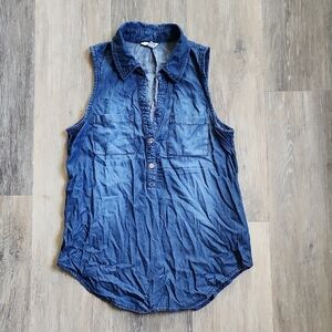GUESS Sleeveless Soft Denim Top